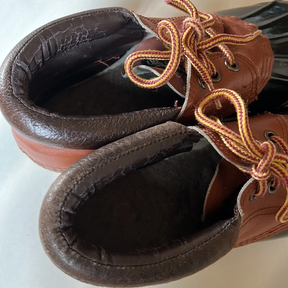 Panda Duck Water Shoes Rubber/Leather. Green and Tan. Men’s 9 Thermolite